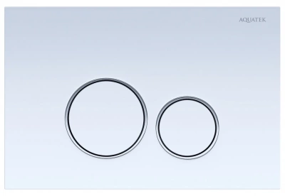 Клавиша смыва KDI-0000015 белая с ободком хром Aquatek фото в интернет-магазине Русалия