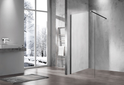 Душевая перегородка Walk-In VSW-1H700CLB, 700*2000, черный, стекло прозрачное Vincea фото в интернет-магазине Русалия