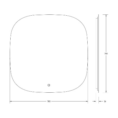 Зеркало с LED-подсветкой настенное OPTI DEFESTO 70x70 см, DF 2850S фото в интернет-магазине Русалия