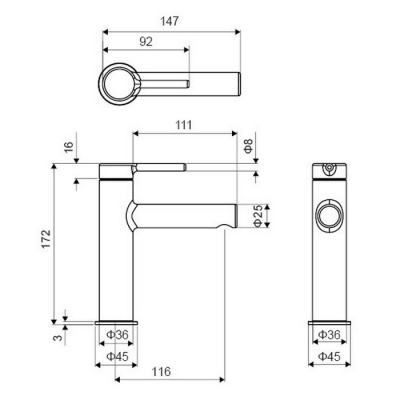 Смеситель для умывальника EXCELLENT Pi AREX.1201GL (золото) фото в интернет-магазине Русалия