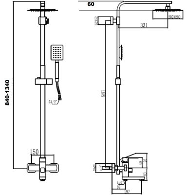 Душевая стойка Fmark (FS8145H) фото в интернет-магазине Русалия
