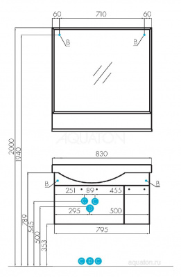 Тумба под раковину AQUATON Инди 80 белый 1A188401ND010 фото в интернет-магазине Русалия