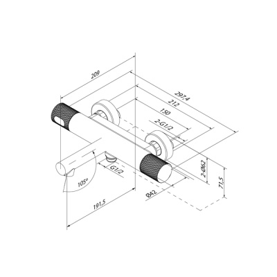 Смеситель для ванны с термостатом IDDIS Duna глянцевый хром (DUNSB02i74WA) фото в интернет-магазине Русалия