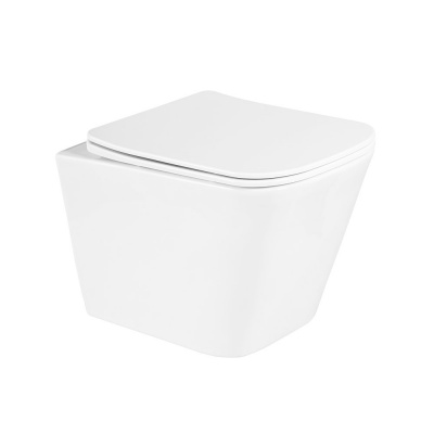 Унитаз подвесной безободковый DUE BB3103CHRSC с сиденьем-микролифт Belbagno фото в интернет-магазине Русалия