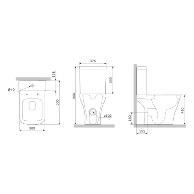C908601SC Gem унитаз-компакт  без ободка с сиденьем микролифт Am.Pm фото в интернет-магазине Русалия