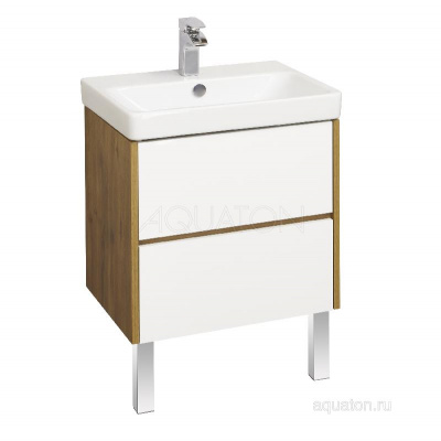 Тумба под раковину AQUATON Сканди 70 белая, дуб рустикальный 1A251801SDZ90 фото в интернет-магазине Русалия