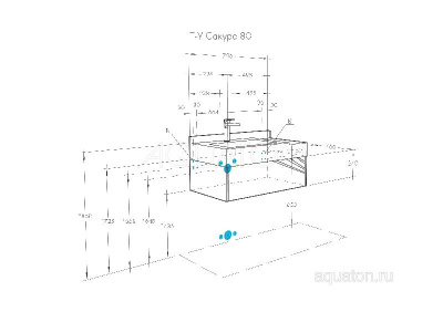 Тумба под раковину AQUATON Сакура 80 ольха наварра, белый глянец 1A236401SKW80 фото в интернет-магазине Русалия