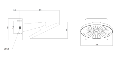 Верхний душ Inspire VSHD-3I5CMB, черный Vincea фото в интернет-магазине Русалия
