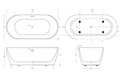Акриловая ванна BELBAGNO BB413-1700-800-MATT фото в интернет-магазине Русалия