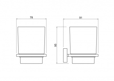 Стакан с держателем AQUATEK, матовый черный AQ4304MB ЛИБРА фото в интернет-магазине Русалия