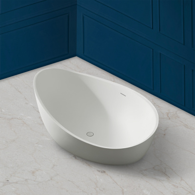 Ванна из искусственного камня ABBER Stein AS9639 белая матовая 180х110х62 см фото в интернет-магазине Русалия