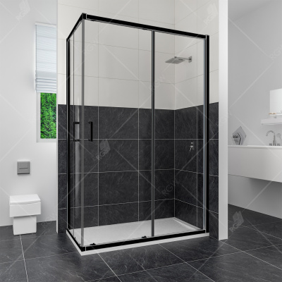 Душевой уголок 80х120 CL-44B черный профиль RGW фото в интернет-магазине Русалия