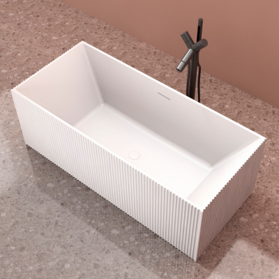 Ванна из искусственного камня ABBER Stein AS9602 белая матовая 170х75х55 см фото в интернет-магазине Русалия