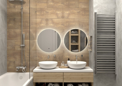 Зеркало с подсветкой Ajour d550 бесконтактный овальный сенсор, открытая подсветка ЗЛП528 Continent фото в интернет-магазине Русалия