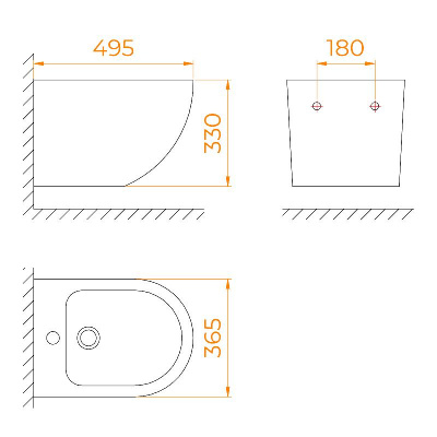 Биде подвесное RGW SW-80 фото в интернет-магазине Русалия