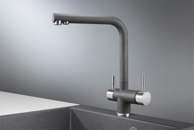 Смеситель для кухни GRANULA (2305, ГРАФИТ) фото в интернет-магазине Русалия