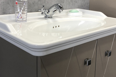 COMFORTY. Тумба-умывальник "Кремона-80" латте с раковиной 50180 фото в интернет-магазине Русалия