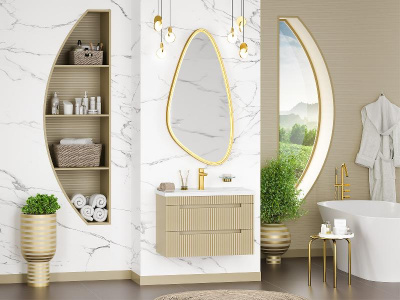 Тумба Ariana 80 подвесная (капучино) с раковиной Misty EVVA 80 Brevita фото в интернет-магазине Русалия