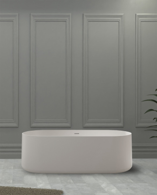 Ванна из искусственного камня ABBER Stein AS9607 белая матовая 170х75х55 см фото в интернет-магазине Русалия