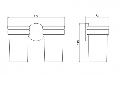 Стакан с держателем двойной AQUATEK AQ4117CR ЕВРОПА фото в интернет-магазине Русалия