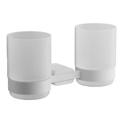 Стакан для ванной комнаты двойной BELZ B91008, белый фото в интернет-магазине Русалия