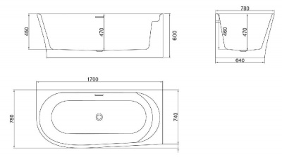 Акриловая ванна BELBAGNO BB410-1700-780-R фото в интернет-магазине Русалия