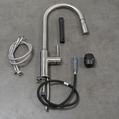 Смеситель Lemark Expert для кухни с вытягивающимся поворотным изливом (LM5086S) фото в интернет-магазине Русалия