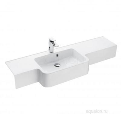 Раковина AQUATON Hotel B 129 левая белая 1A709831PI01L фото в интернет-магазине Русалия