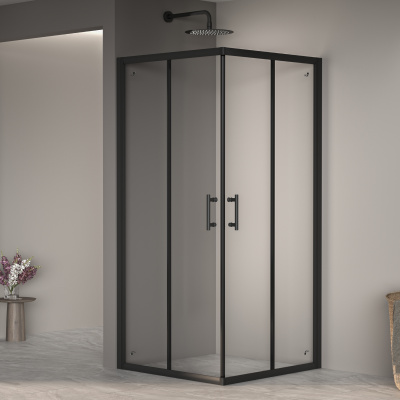 Душевой уголок квадратный 80х80 PA-31B черный профиль RGW фото в интернет-магазине Русалия