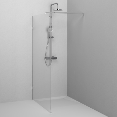 W94WI-110-F1-MTE Душевая перегородка X-Joy 110x195, стекло прозр. 6 мм + покрытие, фурнитура мат хро Am.Pm фото в интернет-магазине Русалия