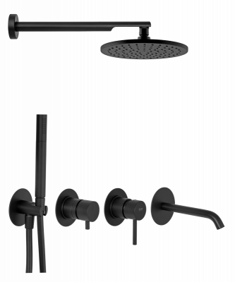 Душевая система Remer X Style X96D3SETNO, черный матовый фото в интернет-магазине Русалия