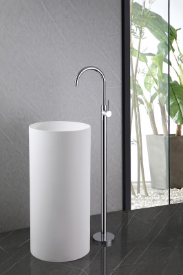 Смеситель ABBER Wasser Kreis AF8141 напольный для раковины, хром фото в интернет-магазине Русалия