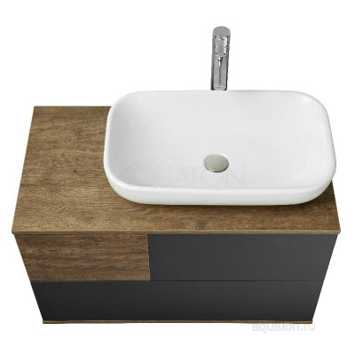 Тумба под раковину AQUATON Терра 85 дуб кантри, антрацит 1A247201TEKA0 фото в интернет-магазине Русалия