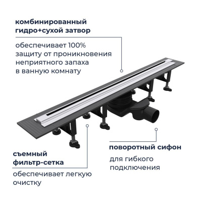 Душевой трап, обрезной RGW SDR-55 1200мм хром фото в интернет-магазине Русалия