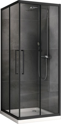 Душевой уголок ABBER Schwarzer Diamant AG02090BH 90х90 квадрат, профиль черный, прозрачное стекло фото в интернет-магазине Русалия