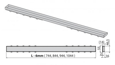 Решетка под плитку TILE-750 Alcaplast фото в интернет-магазине Русалия