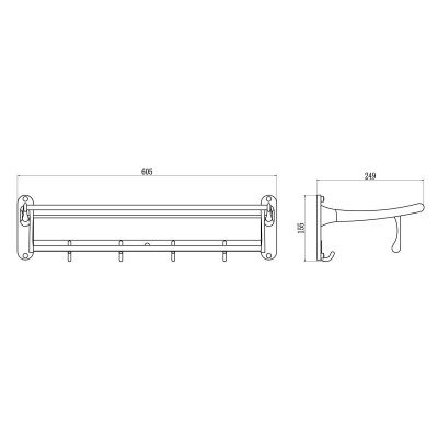 Полка для полотенец Savol S-005099, хром фото в интернет-магазине Русалия