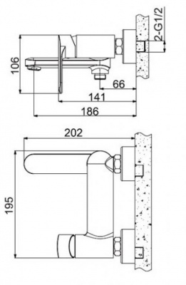 Смеситель для ванны Opal F6125183CP-01-RUS Bravat фото в интернет-магазине Русалия