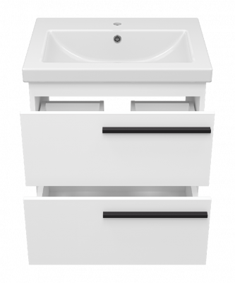 Тумба Ненси 60 подвесная (белая) с раковиной Cersanit Como 60 Misty фото в интернет-магазине Русалия