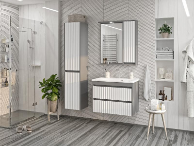 Зеркальный шкаф Balaton 75 правый (комбинированный) BAL-04075-01-01П Brevita фото в интернет-магазине Русалия