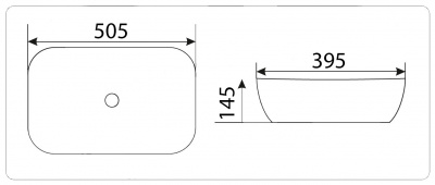 Раковина накладная прямоугольная под серый камень MNC 338 CeramaLux фото в интернет-магазине Русалия