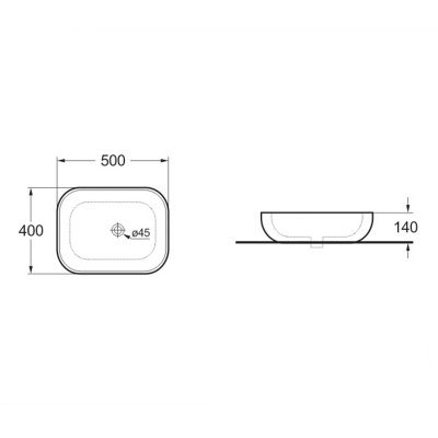 Раковина керамическая Vincea VBS-101, 500*400*140, накладная, цвет белый фото в интернет-магазине Русалия