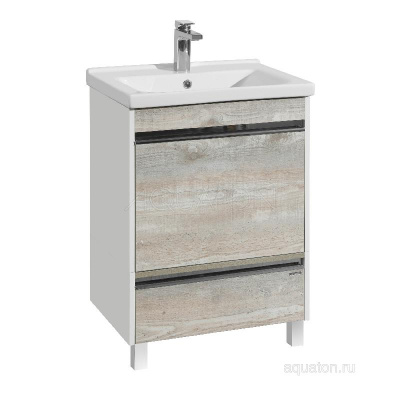 Тумба под раковину AQUATON Капри 60 бетон пайн 1A230101KPDA0 фото в интернет-магазине Русалия