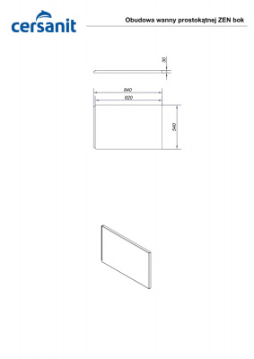 Торцевой экран Zen 85 P-PB-Zen*85 Cersanit фото в интернет-магазине Русалия