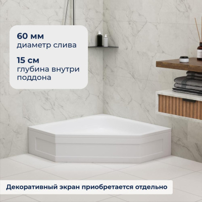Душевой поддон трапеция RGW BT/CL-S 1000x1000 фото в интернет-магазине Русалия