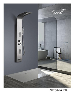 Панель VIRGINIA BR душевая из нержавеющей стали с форсунками Ceruttispa CT9983, цвет матовая нержавеющая сталь фото в интернет-магазине Русалия