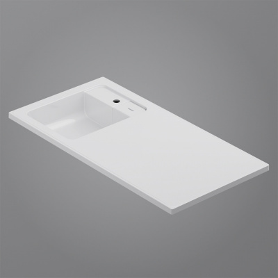 M85AWPL1001WG X-Joy,  Раковина над стиральной машиной, литьевой мрамор, левая, 100 см, белый глянец Am.Pm фото в интернет-магазине Русалия