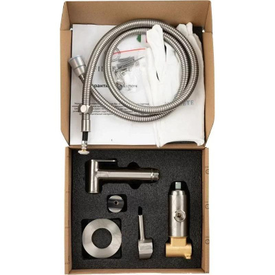 Гигиенический душ со смесителем встраиваемый FILARETE Roun FL100NK, никель фото в интернет-магазине Русалия