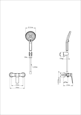 Смеситель для душа WONZON & WOGHAND, Брашированное золото (WW-B2585-BG) фото в интернет-магазине Русалия