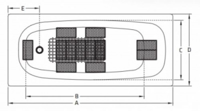 Ванна стальная Universal HG B60H 160х70 BLB фото в интернет-магазине Русалия